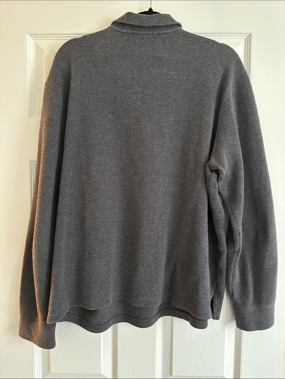 Polo Ralph Lauren Men’s Gray Quarter-Zip Sweater Size L Maroon Logo - Picture 3 of 3